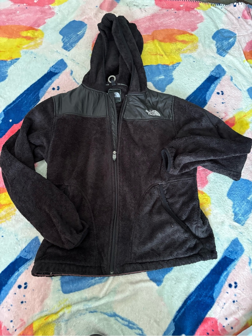The North Face Kids Black Hooded Fleece Jacket